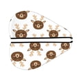 thumbnail image 6 of LNWH Microfiber Hair Drying Towel, Doodle Deer Face Reindeer Pattern Hair Dry Wrap with Button Anti Frizz Soft Bath Shower Cap Head Towel for Girls Women, 6 of 8