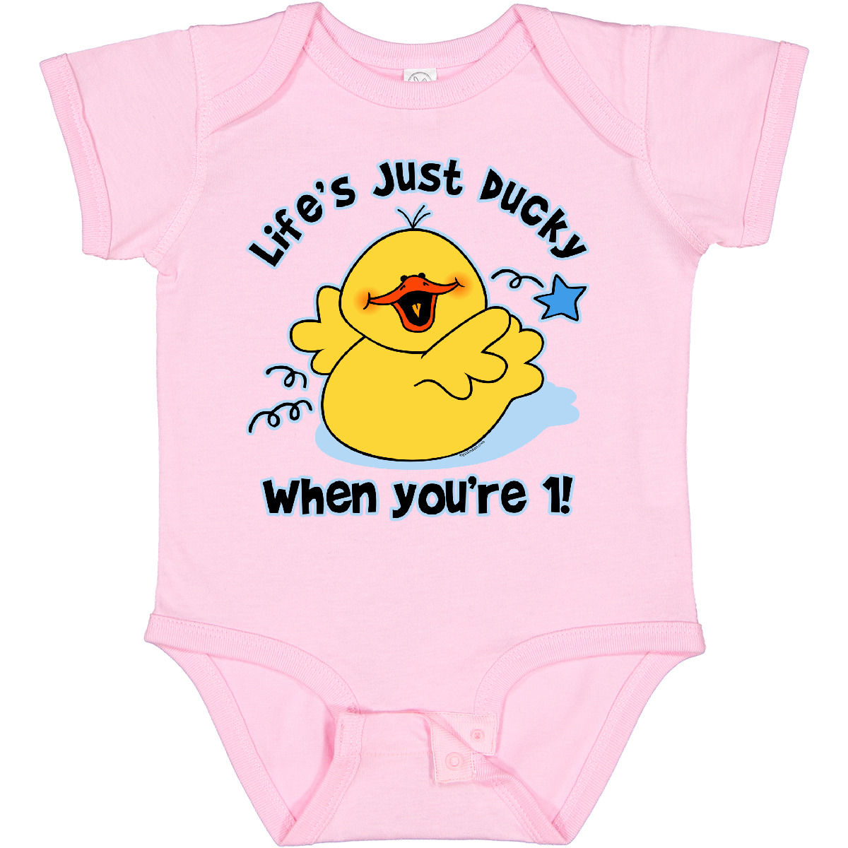 Inktastic Life's Ducky 1st Birthday Boys or Girls Baby Bodysuit