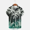 thumbnail image 2 of AHTJRT Casual Men’s Button Down Aloha Shirt with Sunset Landscape Pineapple Prints Short Sleeve Shirt Multicolor 2XL, 2 of 5