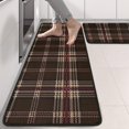 thumbnail image 2 of Kitchen Rugs Sets Of 2,Brown Beige Checkerboard Checkered Pattern Anti Fatigue Kitchen Mat Rugs Non Slip Washable,Decorative Kitchen Floor Mats for Kitchen,Sink,Laundry,17"x47"+17"x47", 2 of 5