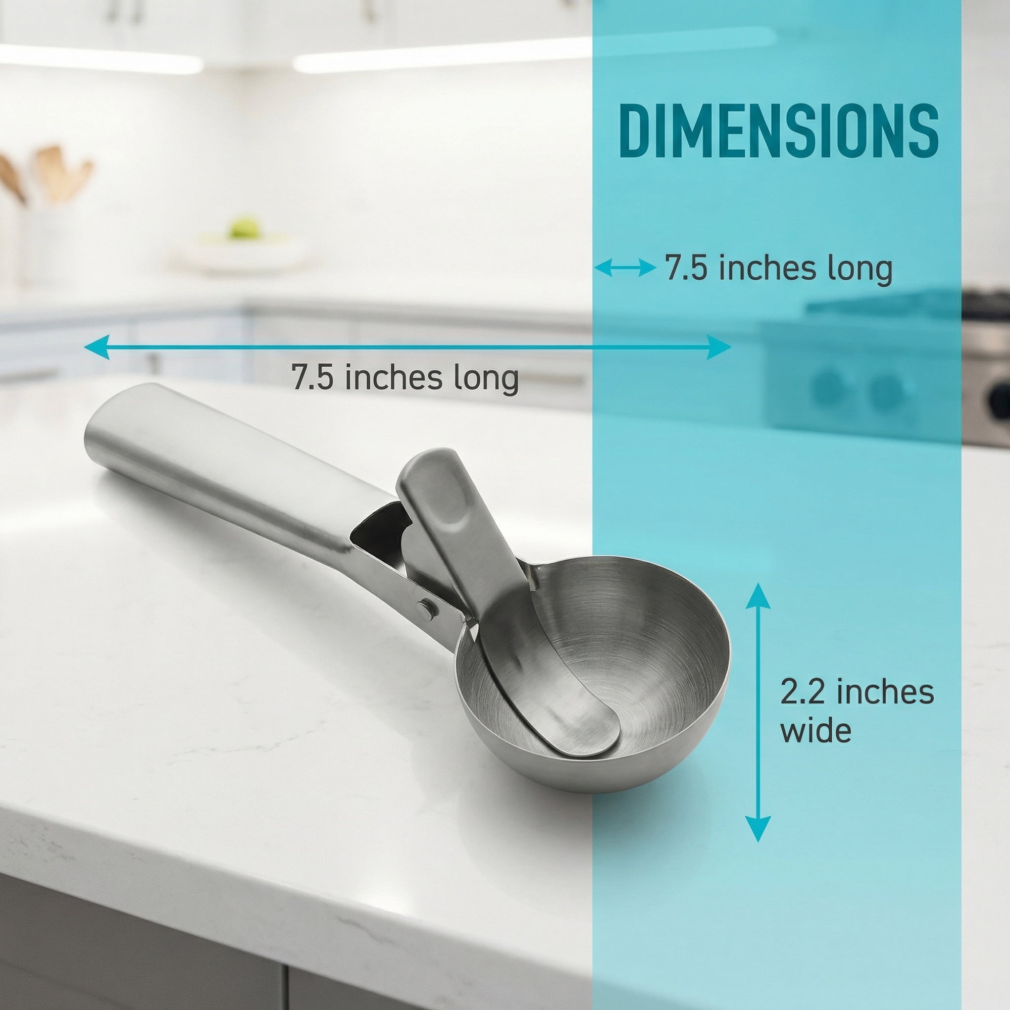 Unique Bargains Stainless Steel Ice Cream Scooper with Handle Silver