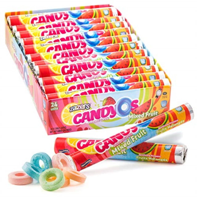 candyos flavored round pressed sugar candies pack of 24 mixed fruit
