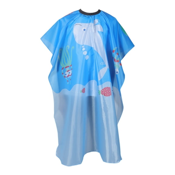 Unique Bargains 1 Pc Cartoon Whale Hair Cut Barber Cape Blue