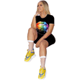 thumbnail image 2 of Akmipoem Women Plus 2 Piece Outfits Lips Print Graphic Tees Biker Short Set Tracksuit, 2 of 4