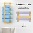 thumbnail image 2 of LZCKDPX Bathroom Towel Storage Rack, Towel Racks for Bathroom Wall Mounted 30 inch with Shelf Can Holds 6 Large Towels, Wall Towel Rack for Rolled Towels, Black,Gold, 2 of 6