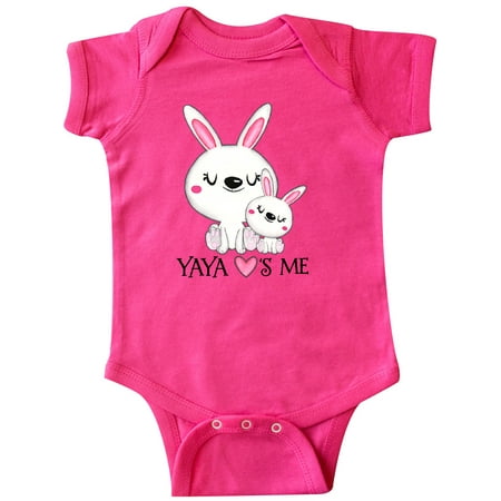 

Inktastic Yaya Loves Me- bunny family Gift Baby Boy or Baby Girl Bodysuit