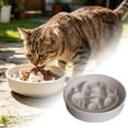 thumbnail image 2 of 5.9 Inch Ceramic Slow Feeder Pet Bowls, Heavy Weighted Blue Bloom Food Dish for Small to Medium Dogs, Non- Microwave Safe Pottery Maze for Fast Eaters, for Home or Travel Use, 1Pcs, 2 of 5