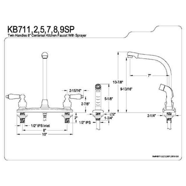 Kingston Brass Kb715Sp High Arch Kitchen Faucet With Metal Sprayer