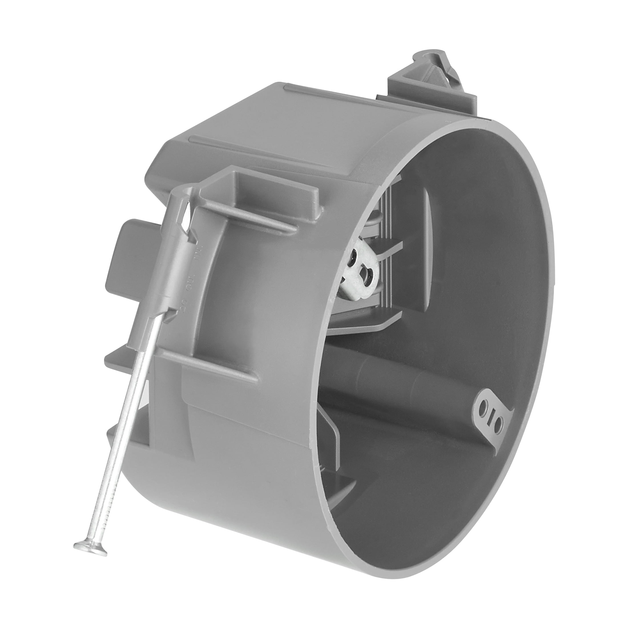 Maxxima 20.3 cu. in. PVC New Construction Ceiling Electrical Junction Box, Ceiling Box w/ Nails, ETL Listed, Gray (10 Pack)