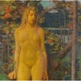 thumbnail image 2 of Erich Erler 12x12 Gold Ornate Wood Frame and Double Matted Museum Art Print Titled - Standing Female Act in the Garden (1900), 2 of 4