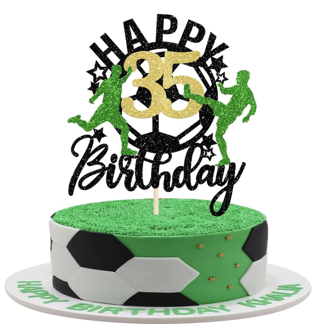 Fiesta de cumpleaños número 35 de Cake Topper YCTHUNFISH Soccer