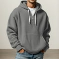 thumbnail image 2 of Mens Half Zip Up Hoodie Long Sleeve Hooded Casual Sports Waffle Pullover Sweatshirts Athletic Loose Fit Winter Mens Sweatshirts Light Gray XL, 2 of 4