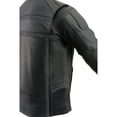 thumbnail image 6 of Milwaukee Leather ML2083 Men's Black Premium Leather Vented Motorcycle Rider Jacket w/ Reflective Piping Small, 6 of 9