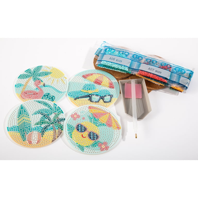 4 pack) DIAMOND DOTZ® Tropical Coasters Diamond Painting Kit