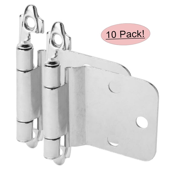 10 Pair Pack - Cosmas 16890-CH Polished Chrome Cabinet Hinge Variable Overlay with 30 Degree Reverse Bevel (Pair) [16890-CH]