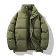 thumbnail image 2 of Xzbqbs Jackets for Men Long Sleeve Zip Up Warm Quilted Jacket Insulated Winter Casual Puffer Coats Fashion Solid Warm Down Jacket, 2 of 3