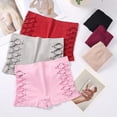 thumbnail image 4 of Quixlent Womens Boy Shorts Underwear No Show Seamless Side Hollow Boxer Briefs Sexy Mid Rise Stretch Bikini Panties, 4 of 8