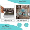 thumbnail image 3 of Square Card Table Cover Fitted, Wood and Flower Pattern Printed on Wrinkle Resistant Polyester Table Cloth, for Family Party and Patio Decoration, Fit for 36" x 36" Square Table, 3 of 4