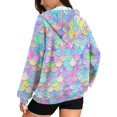 thumbnail image 5 of SCRAWLGOD Fish Scales Women's Hoodies Zip Up Sweatshirt Women Plus Size M Sweatshirt Long Sleeve Active Wear Hoodies for Women Travel Comfy Women Clothes Trendy, 5 of 7