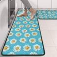 thumbnail image 2 of Kitchen Rugs Sets Of 2,Blue Daisy Flower Pattern Anti Fatigue Kitchen Mat Rugs Non Slip Washable,Decorative Kitchen Floor Mats for Kitchen,Sink,Laundry,17"x47"+17"x47", 2 of 5