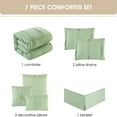 thumbnail image 4 of Lanco 7 Piece Matcha Comforter Set Queen Size, Elastic Embroidery Bedding Set, Solid Color, Home Decor, Matching Bedskirt, Pillows & Shams, 4 of 7