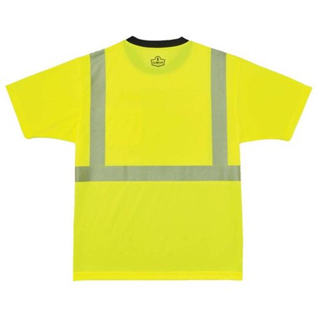 T-Shirt Performance Noir Classe 2 avec Fond, Lime - Moyen