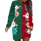 thumbnail image 1 of WILLBEST Sudadera Informal de Mujer con Estampado Navideño Interesante En Bloques de Color Verde y Rojo, Cuello Redondo, Manga Larga y Sin Capucha Chica​​, 1 of 4