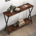 thumbnail image 4 of Kojooin 2-Tier Farmhouse Narrow Console Table with Shelves, 33.5/41.3 Inch Long Hallway Table, Perfect Behind-Couch Table for Living Room & Entryway, 4 of 9