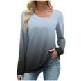thumbnail image 5 of Arnsht Womens Printed Tops Casual Asymmetrical Neck Long Sleeve Shirts Button Cute Loose Fit Business Dressy Blouses Gray XL, 5 of 7