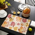 thumbnail image 5 of 2024 Placemat Thanksgiving Maple Leaf 4/6pcs Table Pad Mats for Dining Table Home Kitchen r Accessories Linen Coaster, 5 of 7
