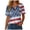 Blue, variant on XZNPDUCQ USA 250th Anniversary Shirt Women Independence Day Stylish Casual Loose Three Button V Neck Short Sleeved T Shirt Top 4th of July Gift (XL,A88-Dark Blue)