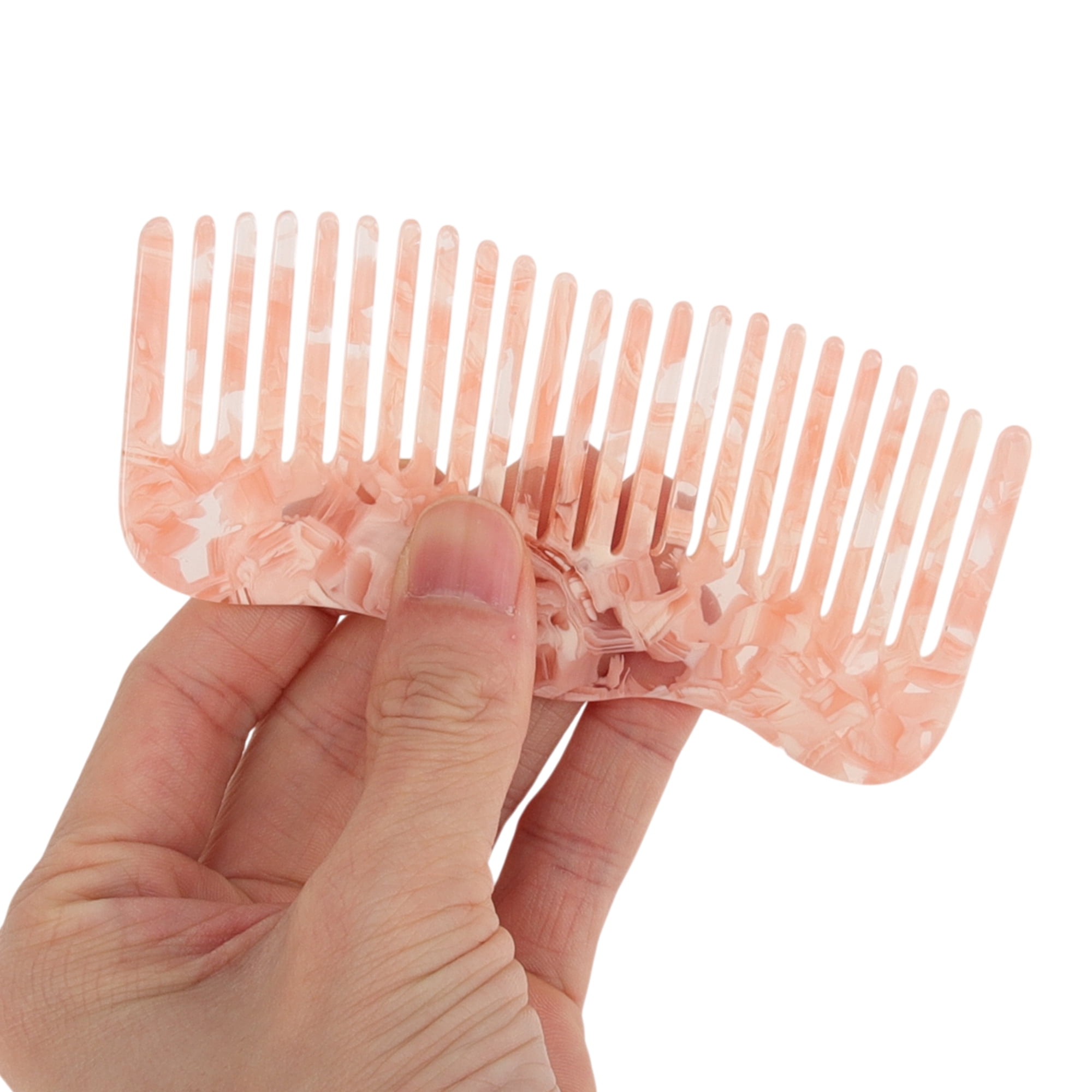 Unique Bargains 1 Pc Irregular Simplicity Hair Comb for All Hair Types Styles Pink