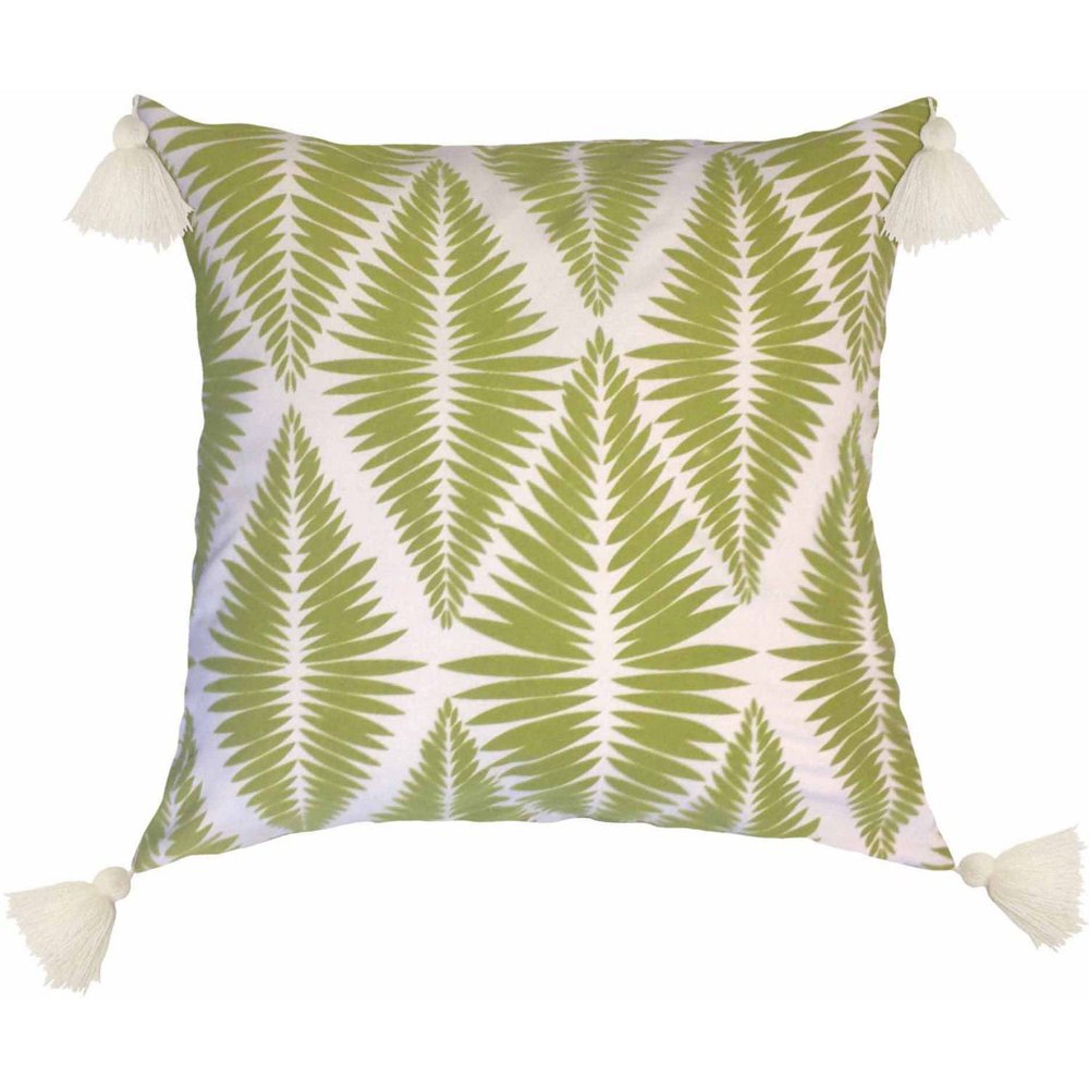 Better Homes and Gardens Palm Fronds Green Velvet Flocked Pillow with