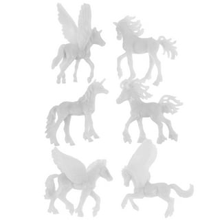 6pcs DIY Painting Unicorn Crafts Unfinished Blank Paintable Unicorn Figurines for Children