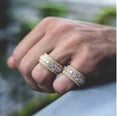 thumbnail image 5 of YAZI 10mm 5 Rows 14K Gold Plated Iced out Premium Diamond CZ Royal Eternity Wedding Engagement Band Ring for Men Women, 5 of 7