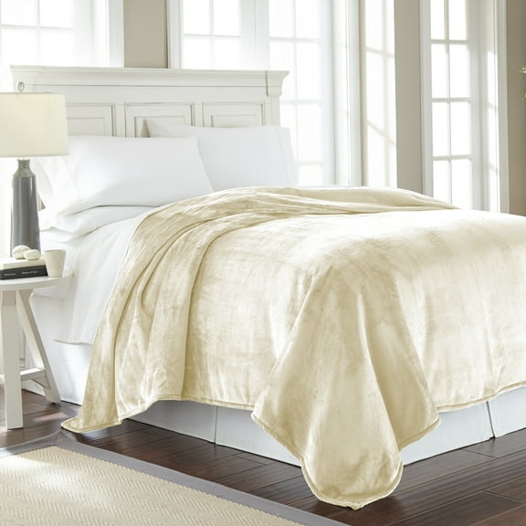 Sun Yin Velvet Plush Solid Bed Blanket, Multiple Sizes and Colors