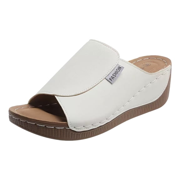 Fukaraa Orthotic Platform Sandals Women's Arch Support Leather Wedge Summer Breathable Shoes