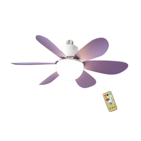 

Desktop Travel Bedroom Small Ceiling Ceiling Fan Light Silent Strong Wind Infinite Dimming Speed Regulation LED Flower Shaped Fan Light 40W Three Color Dimming Remote Control Version With Lamp