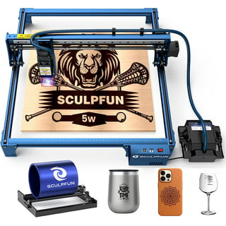 SCULPFUN S30 Engraver, 5W Engraving Machine with Automatic Air-assist  System/ Replaceable Lens/Eye Protection Shield, 410x400mm