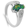 thumbnail image 4 of CHOOSE YOUR COLOR Solitaire Marquise Cutout Thumb Ring .925 Sterling Silver Band White CZ Female Size 6, 4 of 4