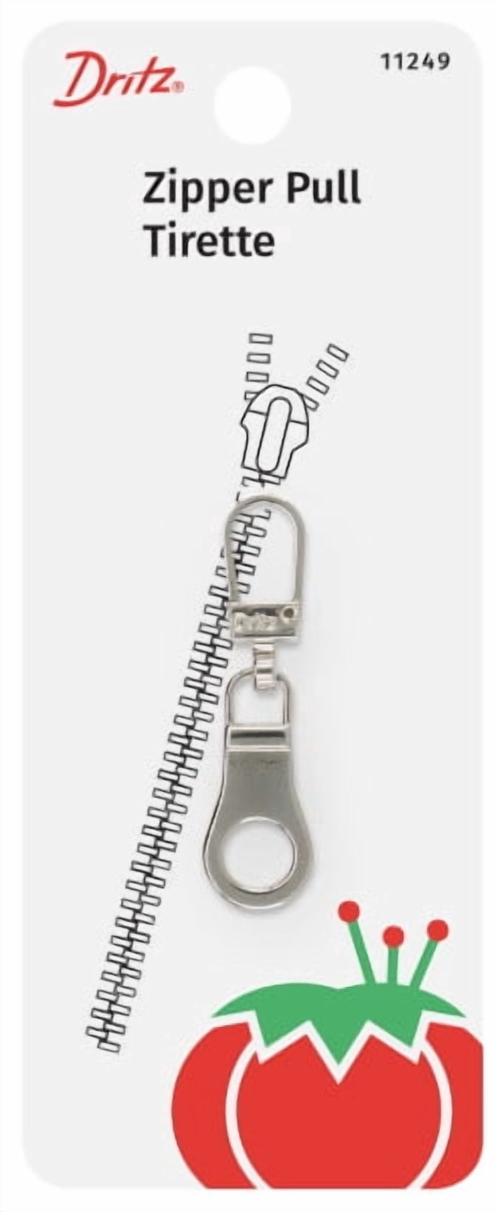 (4 pack) Dritz Silver Metal Zipper Pull Sewing Fastener, 1 piece.