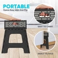 thumbnail image 3 of BLACK+DECKER 13" Folding Step Stool, Non-Slip Surface, Holds Up to 330 lbs, Compact & Portable with Carry Handle, Black/Gray, 3 of 8