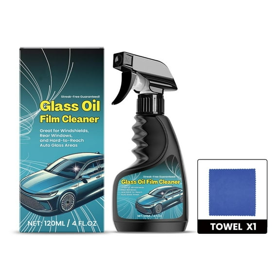 Car Glass Oil Film Cleaner, 120ml Oil Film Emulsion Glass Cleaner, Auto Glass Cleaner,Windshield Cleaner Tool,Oil Film Remover for Car Window Improves Clarity and Visibility, Easily Restore Glass