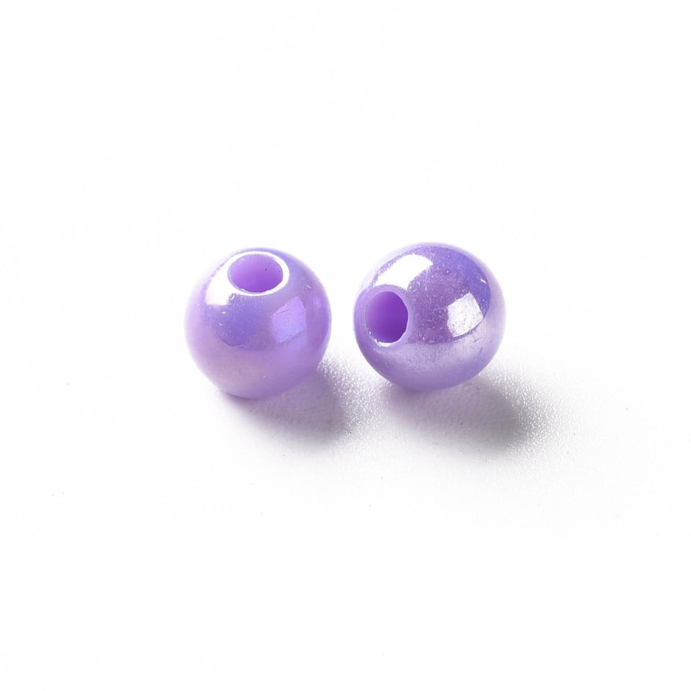 500gs Opaque Acrylic Beads AB color Round Lilac 6x5mm Hole: 1.8mm about 4400pcs/500g