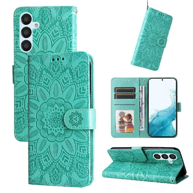Funda tipo cartera GANGXUN para Samsung Galaxy A54 5G , diseño girasol, cuero PU, soporte, cierre magnético, tarjetero