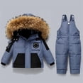 thumbnail image 2 of LNMQLPDBS Toddler Girls Windproof Warm Ski Jacket Bib Pants Set Faux Fur Trim Hooded Winter Outdoor Two Piece Snowsuit Water Resistant Insulated Cold Weather Skiwear for Kids Skiing, 2 of 6