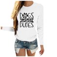 thumbnail image 3 of Pompotops T-shirt Décontracté Imprimé pour Femmes Col Rond Manches Longues Tunique Blouse, 3 of 8