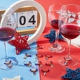 thumbnail image 3 of 12 Styles USA Wine Charms Wine Glass Identifiers Independence Day American Patriotic 4th Fourth of July US National Flag Drink Tag Charm for Wedding Party Favors Reception Decorations, 3 of 5