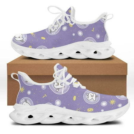 

Yikeluo Women s Lace Up Dentist Sneakers Cartoon Tooth/Teeth/Dental Brand Design Famale Wear-resistant Flat Walkinsg Shoes