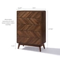 thumbnail image 2 of LuxenHome 5 Drawer Dresser for Bedroom, Mid Century Modern 48" Tall Wooden Bedroom Dressers, Walnut Brown MDF Wood Bedroom Dressers with Drawers, Chest of Drawers for Clothes Organizer Furniture, 2 of 7